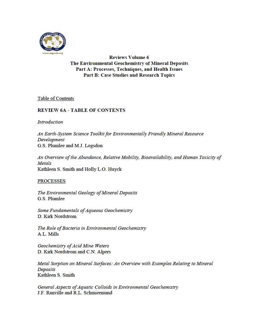 Thumbnail image of document cover: An Overview of the Abundance, Relative Mobility, Bioavailability, and Human Toxicity of Metals