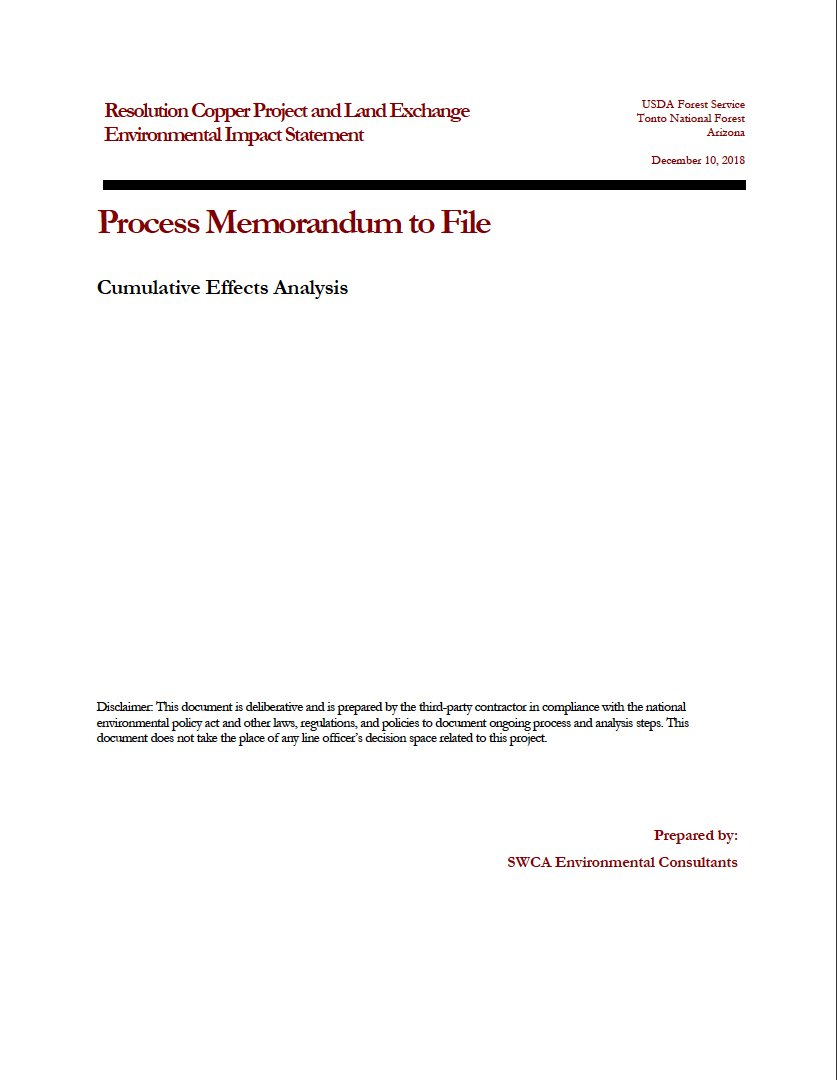 Thumbnail image of document cover: Cumulative Effects Analysis