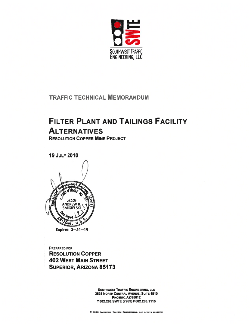 Thumbnail image of document cover: Filter Plant and Tailings Facility Alternatives