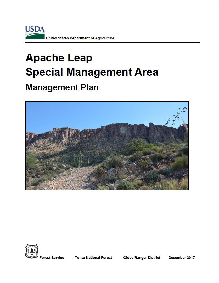 Thumbnail image of document cover: Apache Leap Special Management Area: Management Plan