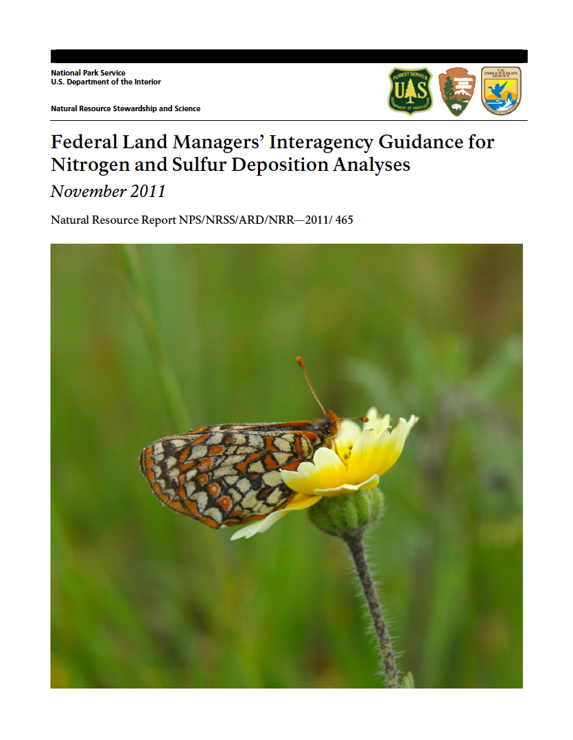 Thumbnail image of document cover: Federal Land Managers' Interagency Guidance for Nitrogen and Sulfur Deposition Analyses