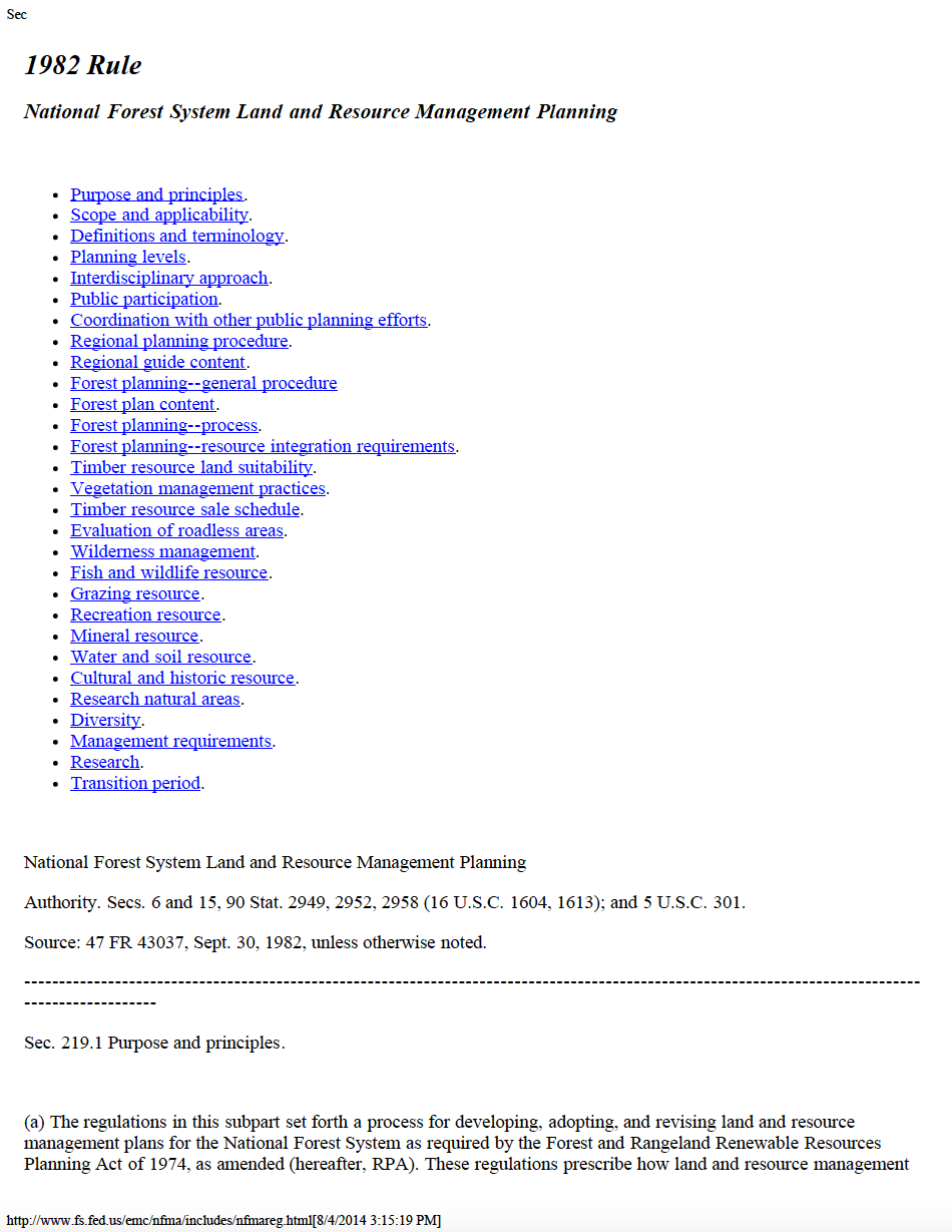 Thumbnail image of document cover: National Forest Management Act Planning Rule