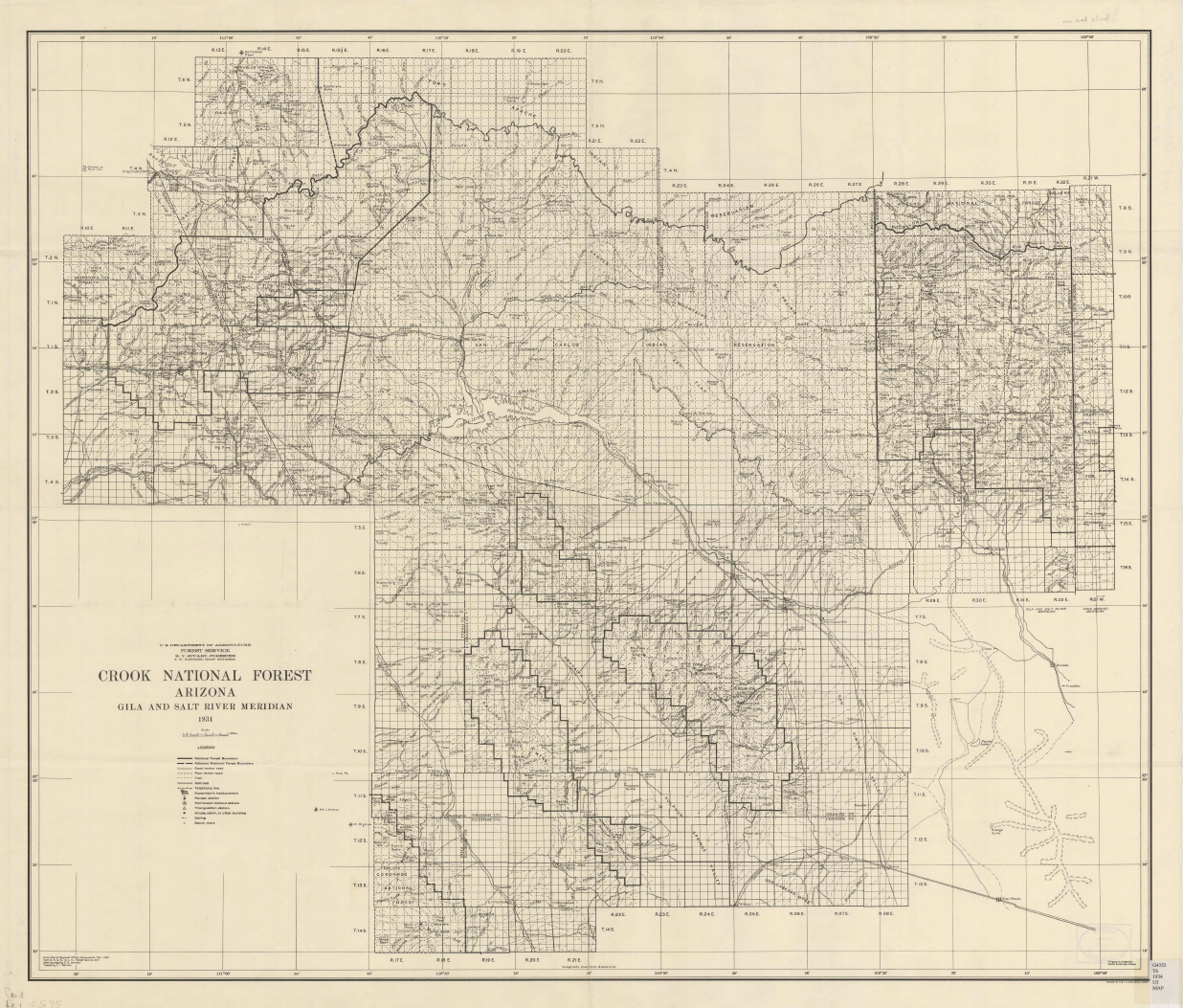 Thumbnail image of document cover: Arizona, Gila and Salt River Meridian Map