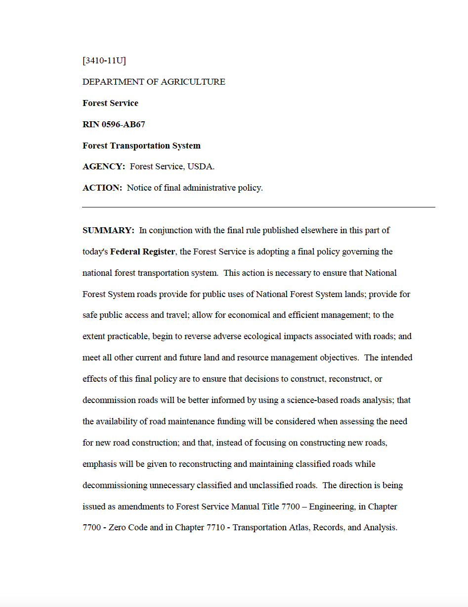 Thumbnail image of document cover: Road Management Policy