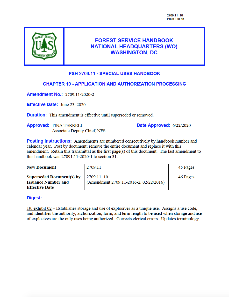 Thumbnail image of document cover: FSH 2709.11 - Special Uses Handbook