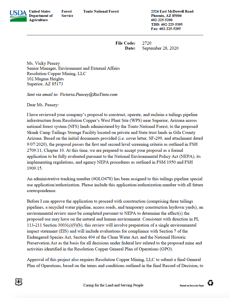 Thumbnail image of document cover: Tailings Pipeline Special Use Application / Authorization