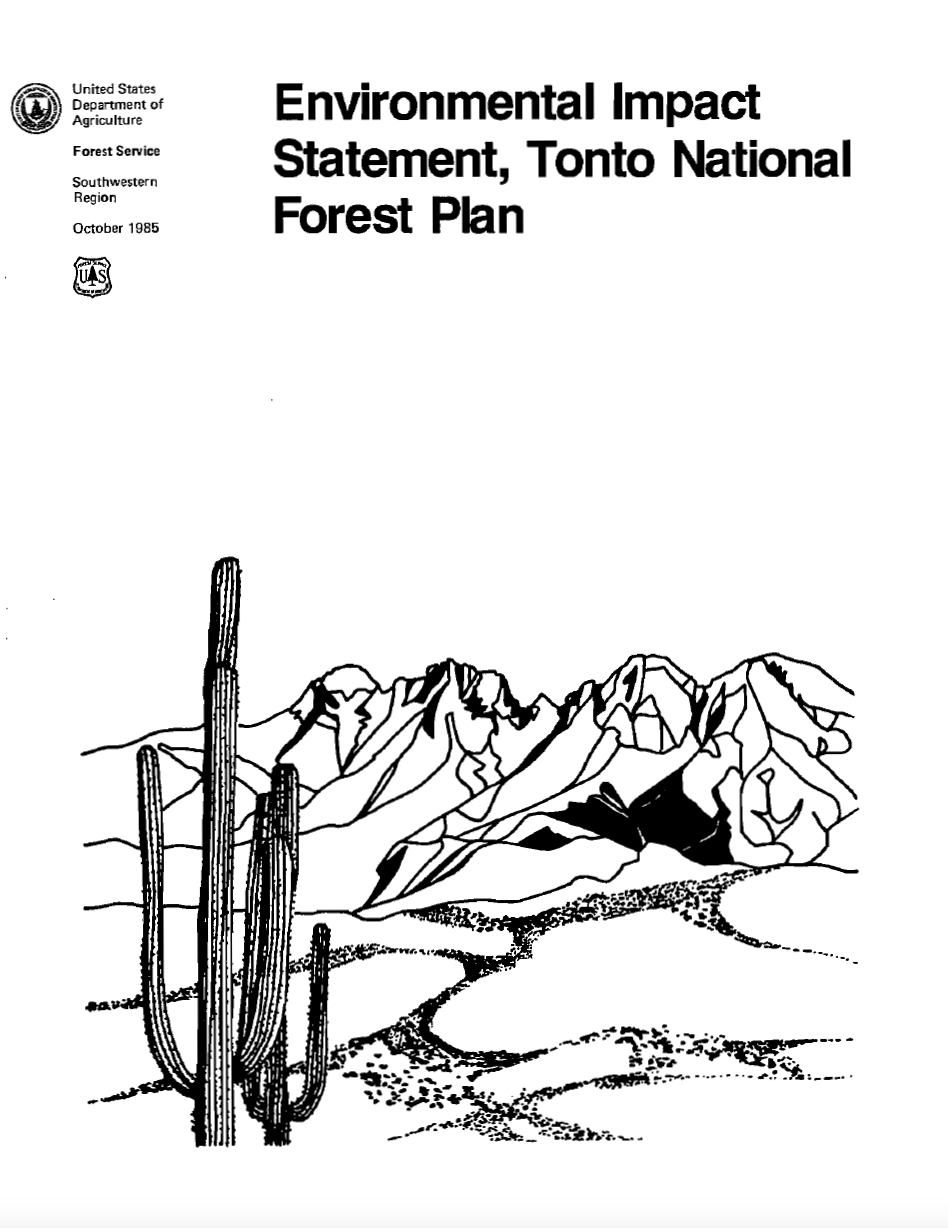 Thumbnail image of document cover: Environmental Impact Statement Tonto National Forest Plan