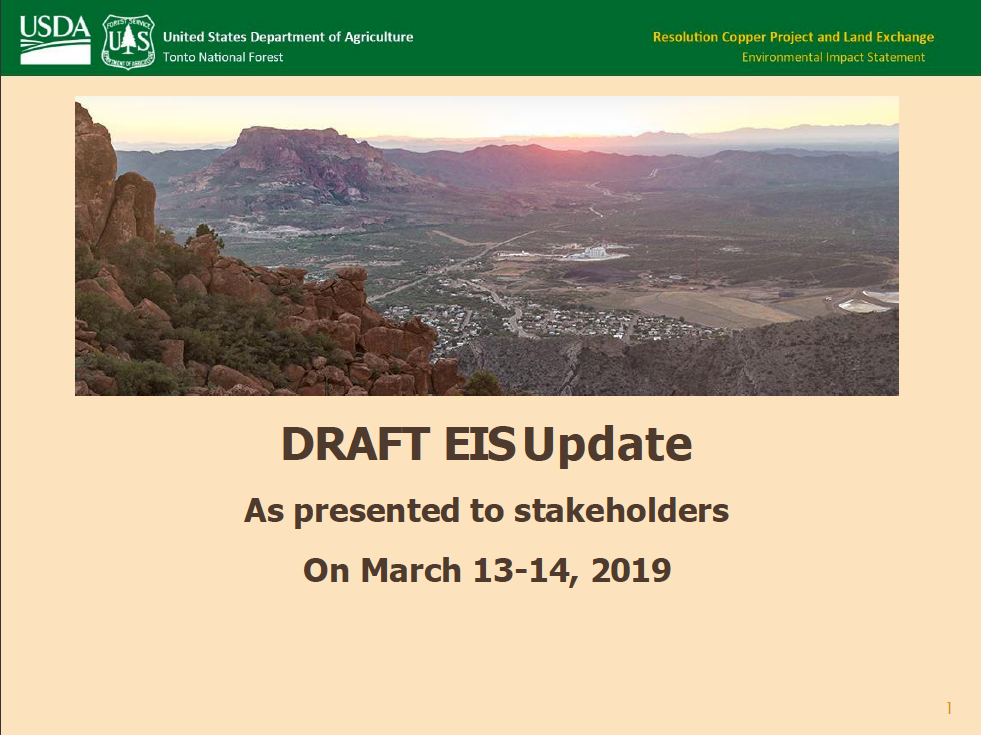 Thumbnail image of document cover: Update on Draft EIS