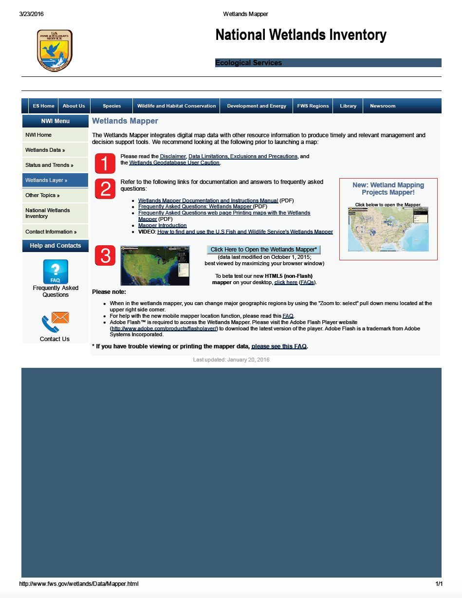 Thumbnail image of document cover: National Wetland Inventory