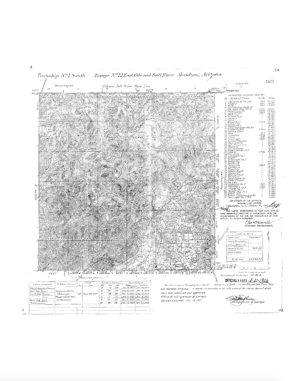 Thumbnail image of document cover: Map of Gila and Salt River Base Line