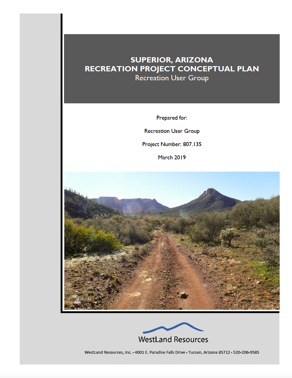 Thumbnail image of document cover: Recreation Project Conceptual Plan: Recreation User Group, Superior, Arizona