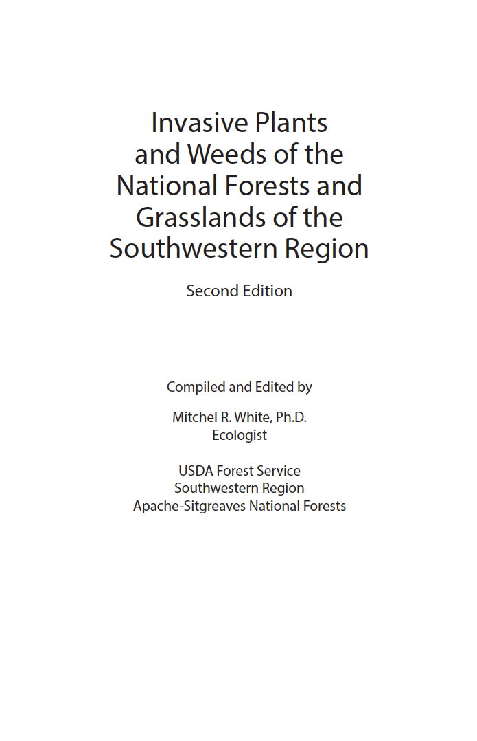 Thumbnail image of document cover: Invasive Plants and Weeds of the National Forests and Grasslands in the Southwestern Region