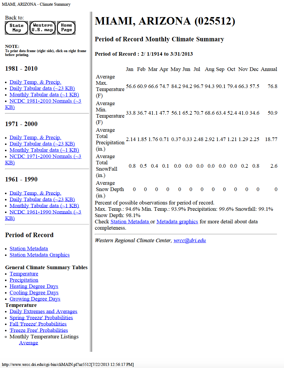 Thumbnail image of document cover: Western US Climate Historical Summaries