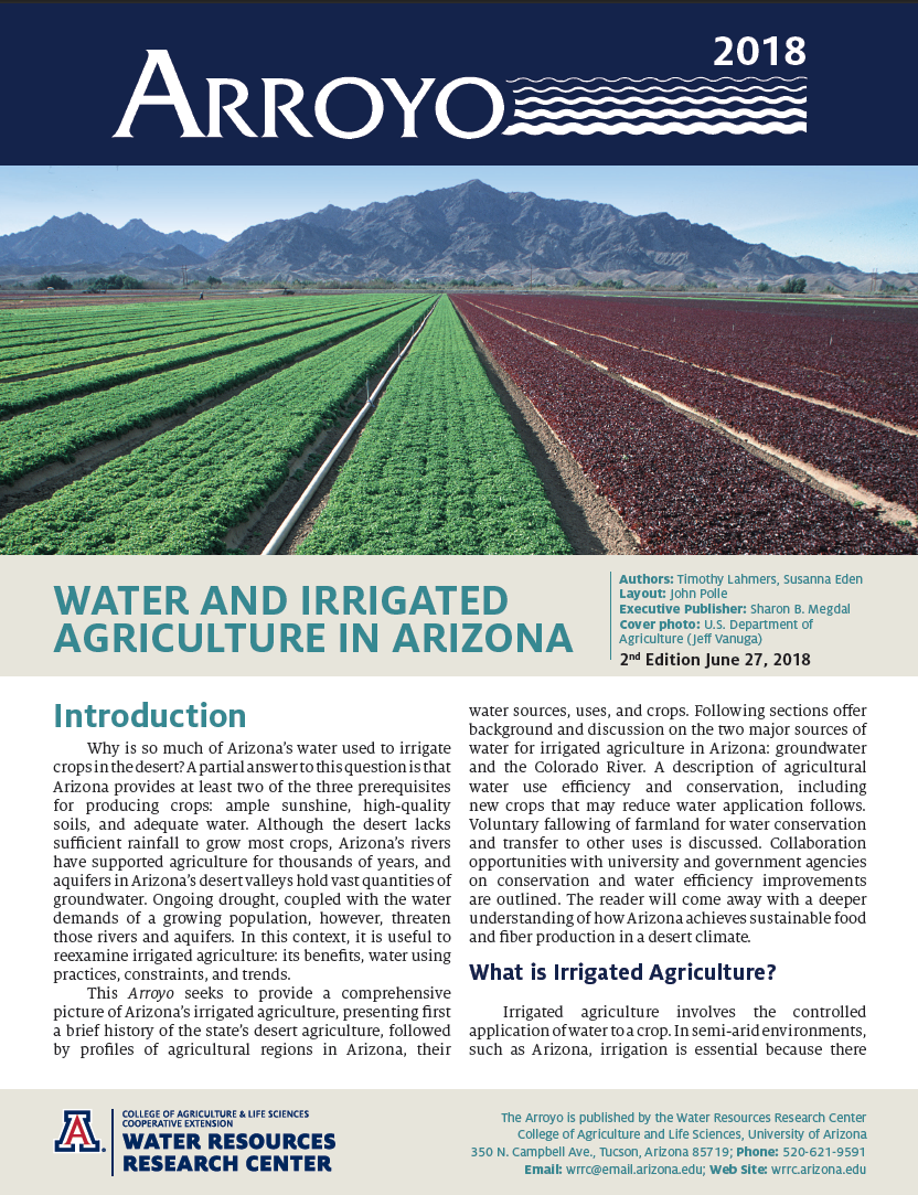 Thumbnail image of document cover: Arroyo 2018: Water and Irrigated Agriculture in Arizona